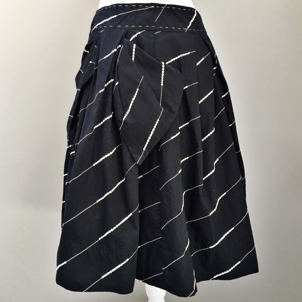 Anthropologie black white Floreat Subway Stairs preppy Full Tulle skirt size 4 - Picture 4 of 16